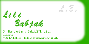 lili babjak business card